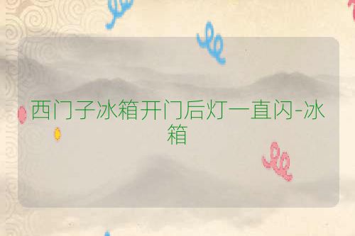 西门子冰箱开门后灯一直闪-冰箱