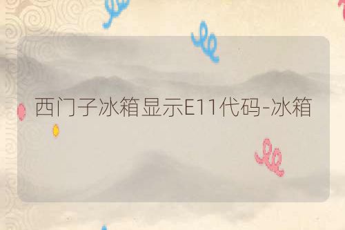 西门子冰箱显示E11代码-冰箱
