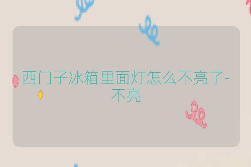 西门子冰箱里面灯怎么不亮了-不亮