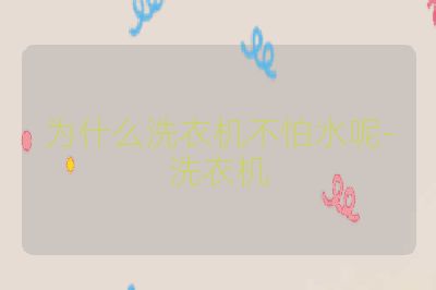 为什么洗衣机不怕水呢-洗衣机