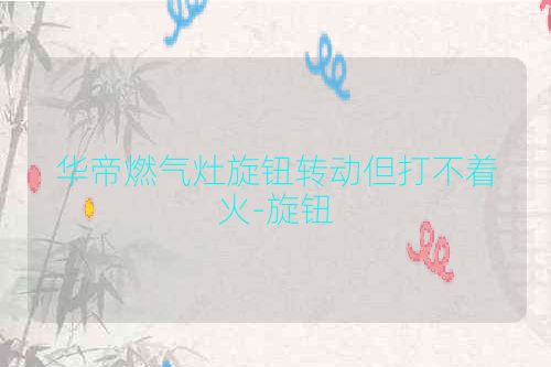 华帝燃气灶旋钮转动但打不着火-旋钮