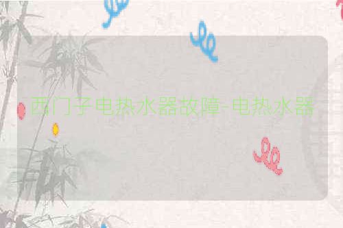 西门子电热水器故障-电热水器