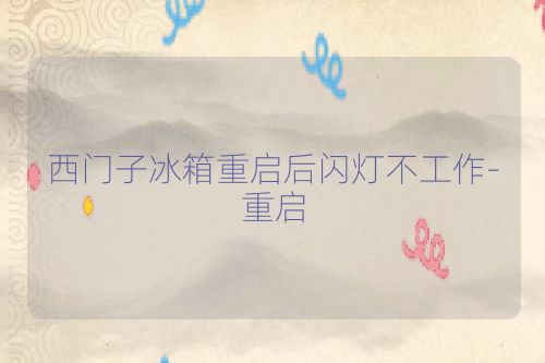 西门子冰箱重启后闪灯不工作-重启