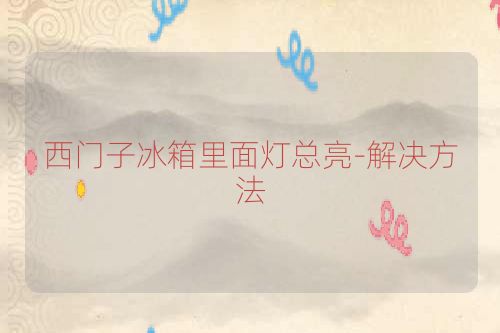 西门子冰箱里面灯总亮-解决方法