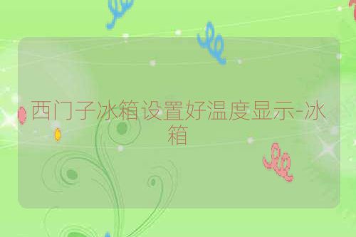 西门子冰箱设置好温度显示-冰箱