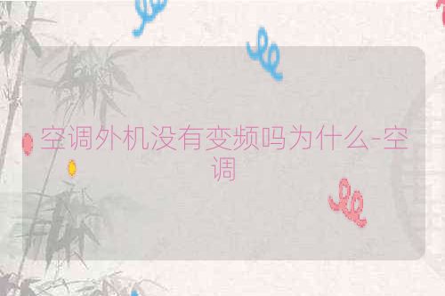 空调外机没有变频吗为什么-空调