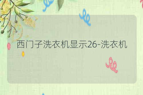 西门子洗衣机显示26-洗衣机