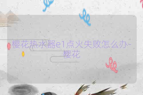 樱花热水器e1点火失败怎么办-樱花
