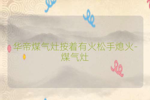 华帝煤气灶按着有火松手熄火-煤气灶