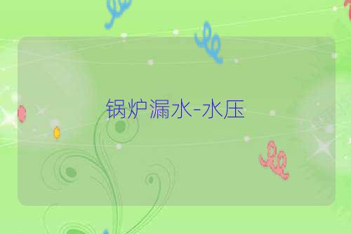 锅炉漏水-水压