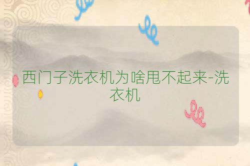 西门子洗衣机为啥甩不起来-洗衣机
