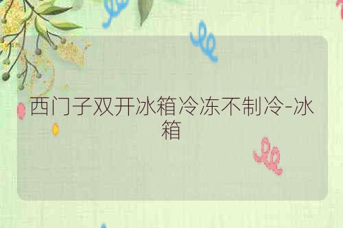 西门子双开冰箱冷冻不制冷-冰箱