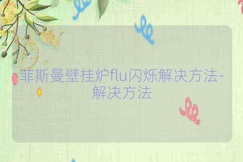 菲斯曼壁挂炉flu闪烁解决方法-解决方法