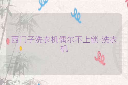 西门子洗衣机偶尔不上锁-洗衣机