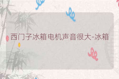 西门子冰箱电机声音很大-冰箱