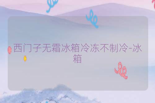 西门子无霜冰箱冷冻不制冷-冰箱