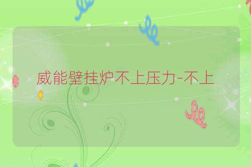 威能壁挂炉不上压力-不上