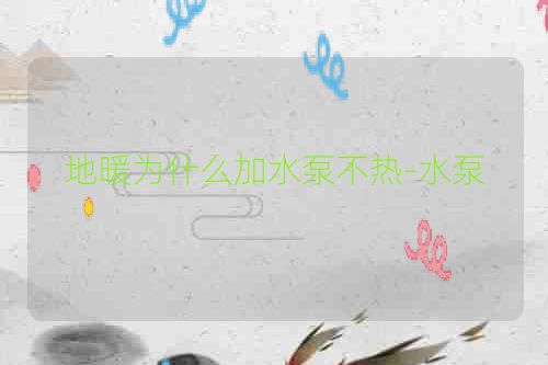 地暖为什么加水泵不热-水泵