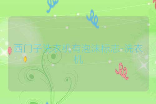 西门子洗衣机有泡沫标志-洗衣机