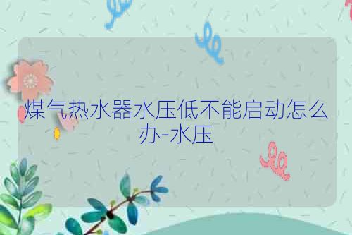 煤气热水器水压低不能启动怎么办-水压