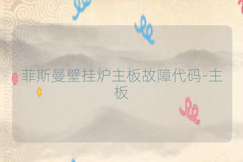 菲斯曼壁挂炉主板故障代码-主板