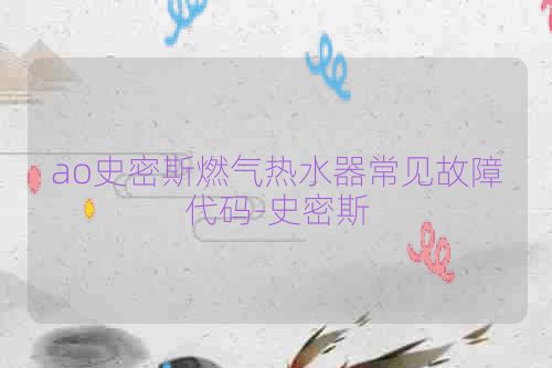 ao史密斯燃气热水器常见故障代码-史密斯