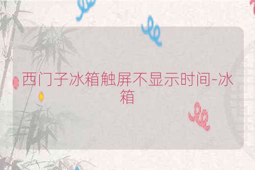 西门子冰箱触屏不显示时间-冰箱