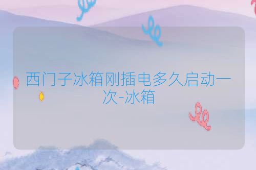 西门子冰箱刚插电多久启动一次-冰箱