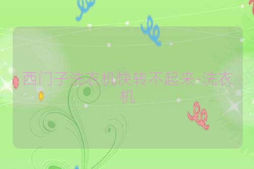 西门子洗衣机快转不起来-洗衣机