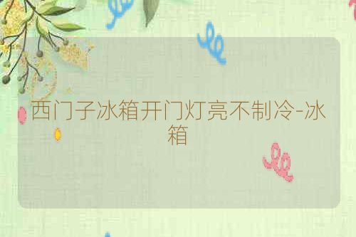 西门子冰箱开门灯亮不制冷-冰箱