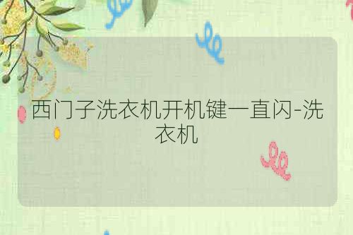 西门子洗衣机开机键一直闪-洗衣机