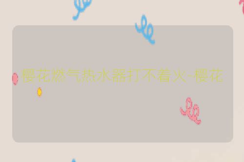 樱花燃气热水器打不着火-樱花