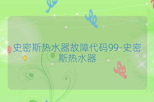 史密斯热水器故障代码99-史密斯热水器