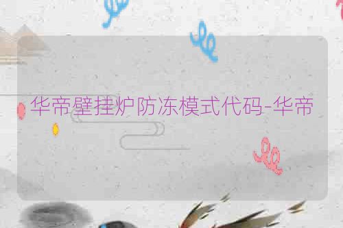 华帝壁挂炉防冻模式代码-华帝