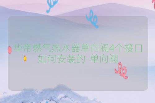 华帝燃气热水器单向阀4个接口如何安装的-单向阀