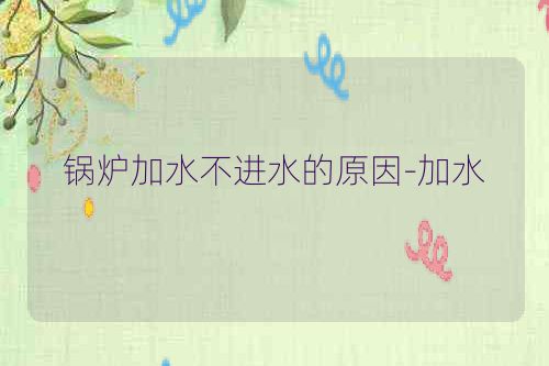 锅炉加水不进水的原因-加水