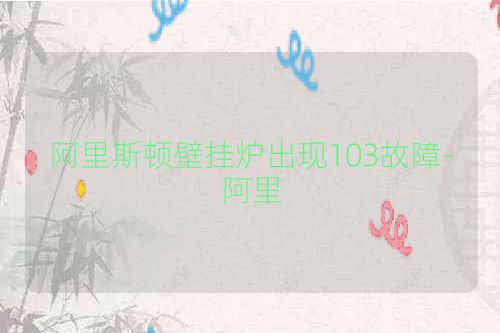 阿里斯顿壁挂炉出现103故障-阿里