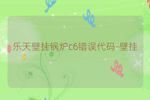乐天壁挂锅炉c6错误代码-壁挂