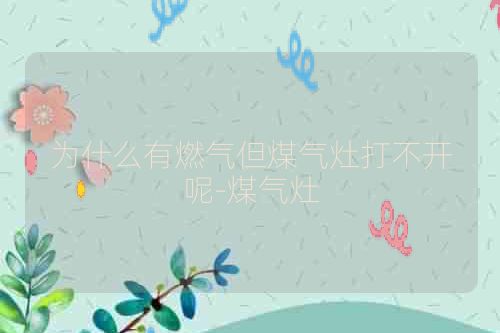 为什么有燃气但煤气灶打不开呢-煤气灶