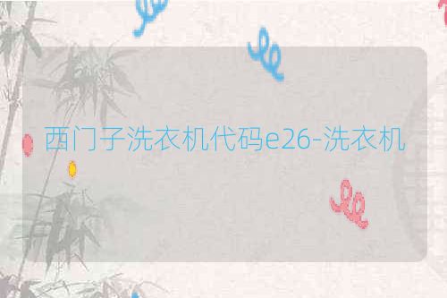 西门子洗衣机代码e26-洗衣机
