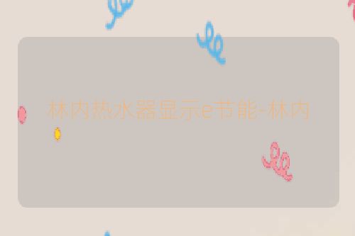 林内热水器显示e节能-林内