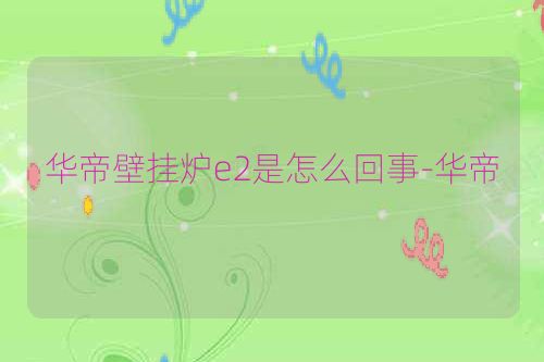 华帝壁挂炉e2是怎么回事-华帝