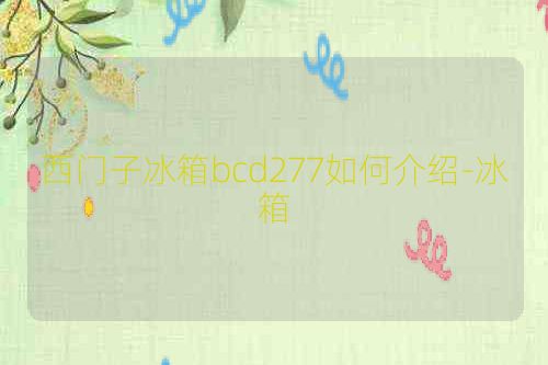 西门子冰箱bcd277如何介绍-冰箱