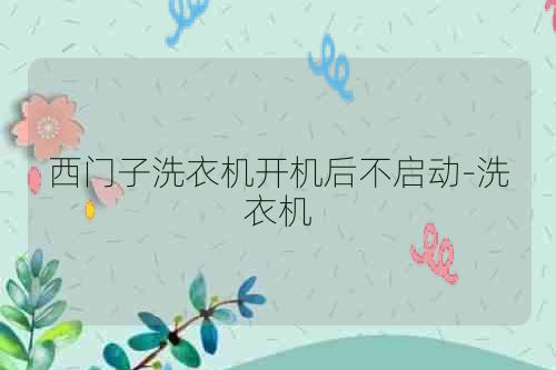 西门子洗衣机开机后不启动-洗衣机