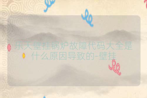 乐天壁挂锅炉故障代码大全是什么原因导致的-壁挂