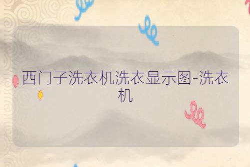 西门子洗衣机洗衣显示图-洗衣机