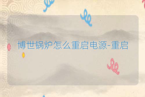 博世锅炉怎么重启电源-重启