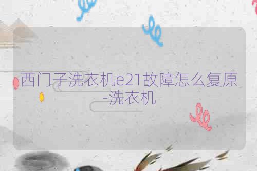 西门子洗衣机e21故障怎么复原-洗衣机