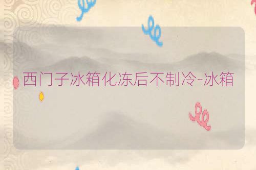 西门子冰箱化冻后不制冷-冰箱