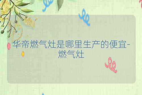 华帝燃气灶是哪里生产的便宜-燃气灶
